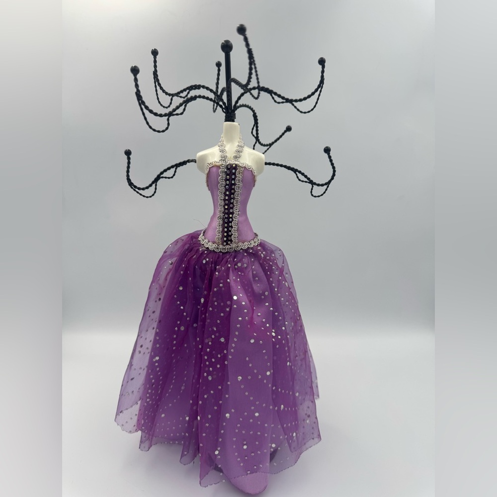Purple Dress Mannequin Jewelry Holder Stand Necklace Organizer Display